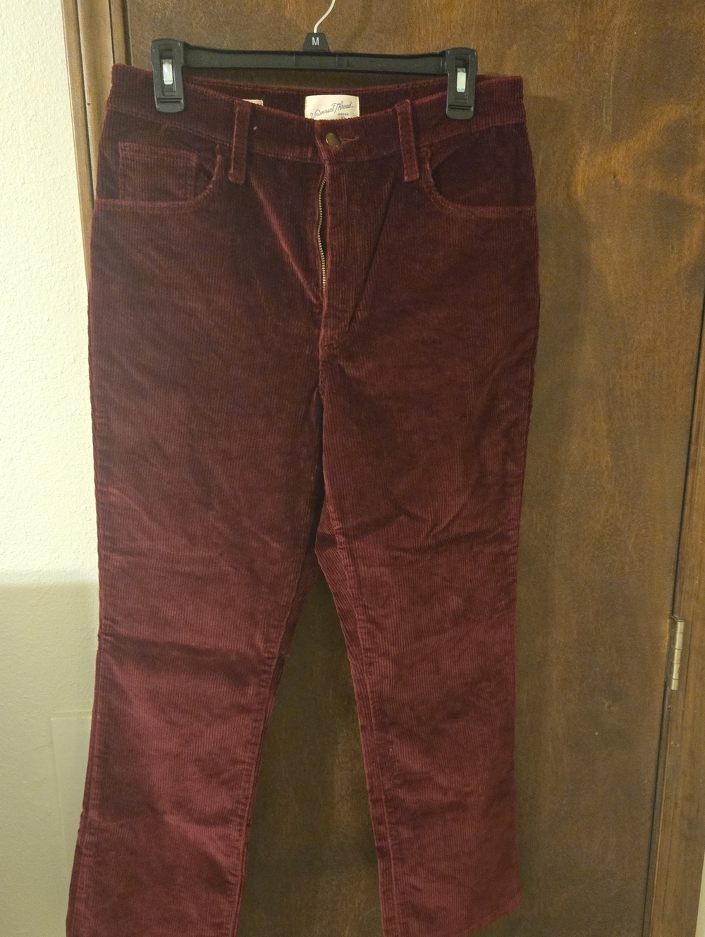 Universal Thread Women's Straight Leg Corduroy Pants in Burgundy